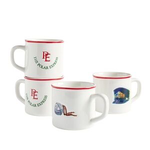NIB Pottery Barn Polar Express Mugs - Set of 4